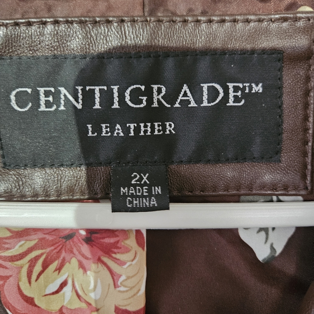 Centigrade Brown Leather Jacket 2x - image 3